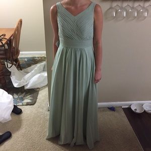 Azazie Pierrette Dusty Sage Bridesmaid Dress